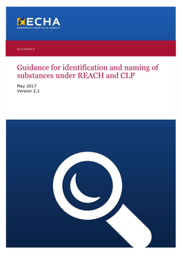Guidance for Identification and Naming of Substance Under REACH