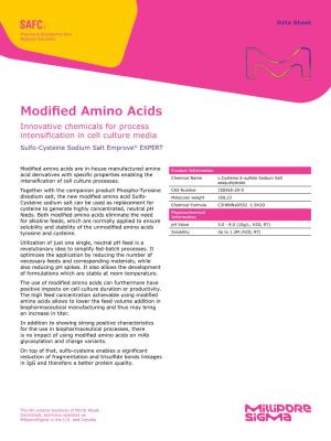 Modified Amino Acids Data Sheet