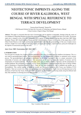 Neotectonic Imprints Along the Course of River Kalijhora, West Bengal with Special Reference to Terrace Development