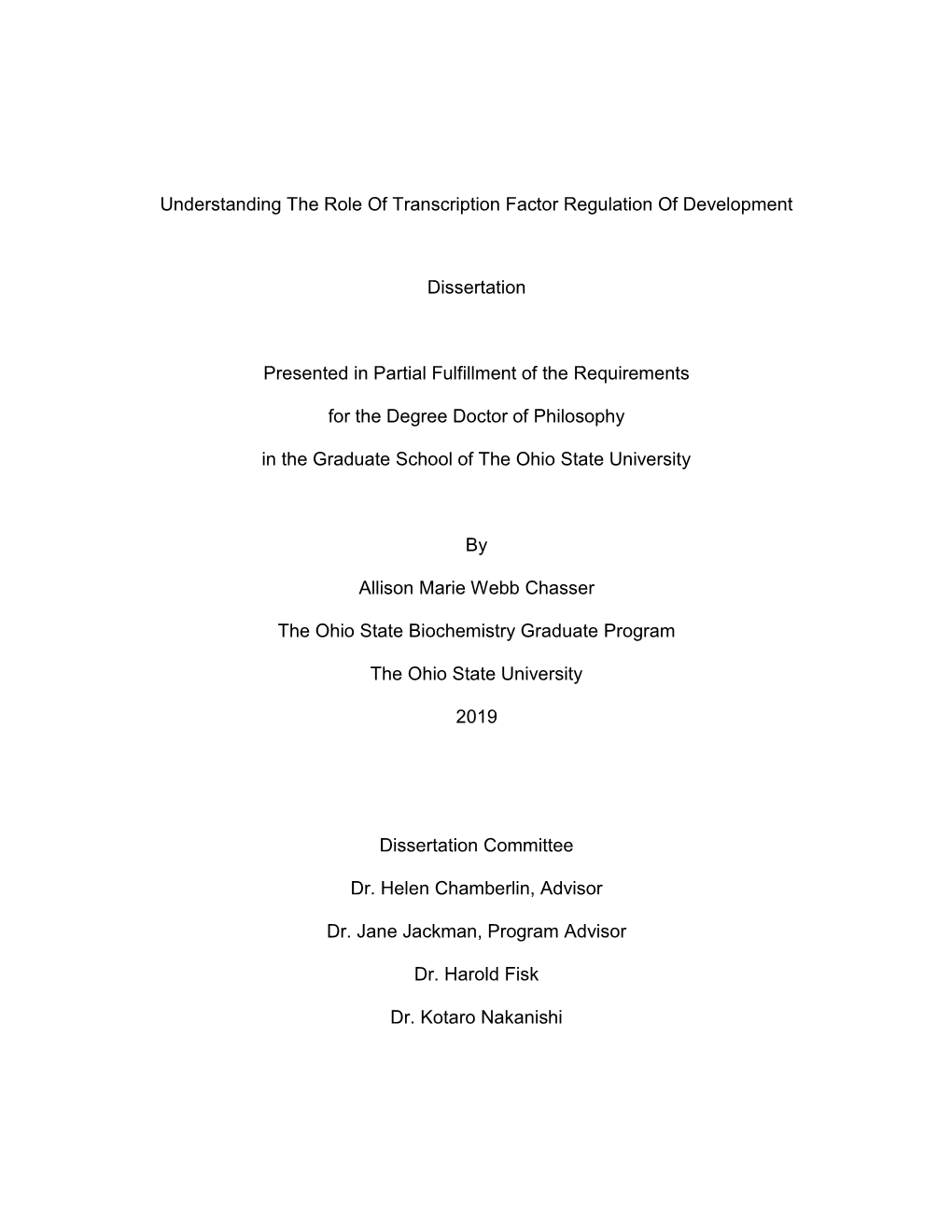 Understanding the Role of Transcription Factor Regulation of Development