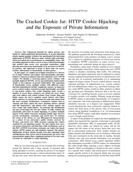 HTTP Cookie Hijacking and the Exposure of Private Information