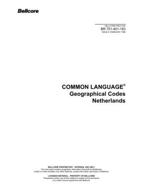 Geographical Codes Netherlands