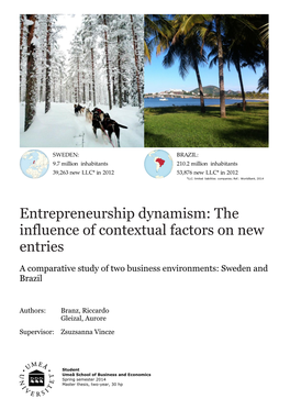 Entrepreneurship Dynamism: the Influence of Contextual Factors on New Entries