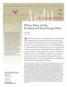 Wilson, Bush, and the Evolution of Liberal Foreign Policy