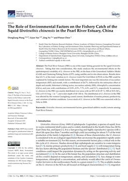 The Role of Environmental Factors on the Fishery Catch of the Squid Uroteuthis Chinensis in the Pearl River Estuary, China