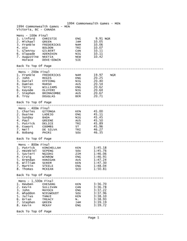 1994 Commonwealth Games - MEN 1994 Commonwealth Games - MEN Victoria, BC - CANADA Mens - 100M Final 1