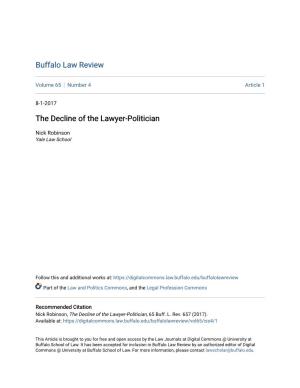 The Decline of the Lawyer-Politician