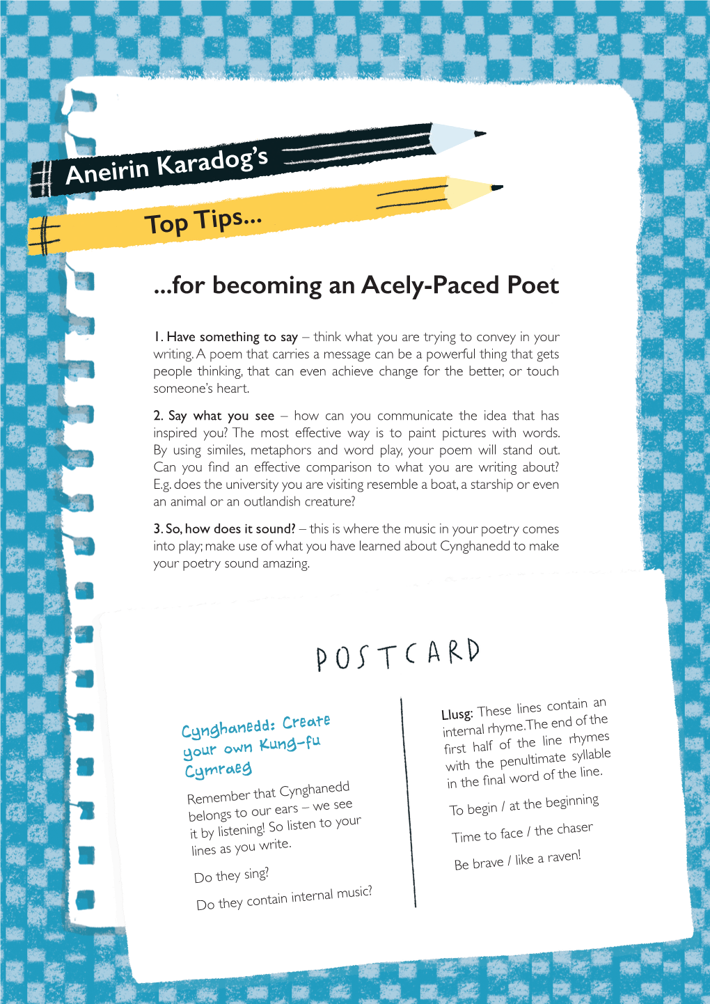 For Becoming an Acely-Paced Poet Top Tips... Aneirin Karadog's