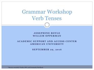 Grammar Workshop Verb Tenses