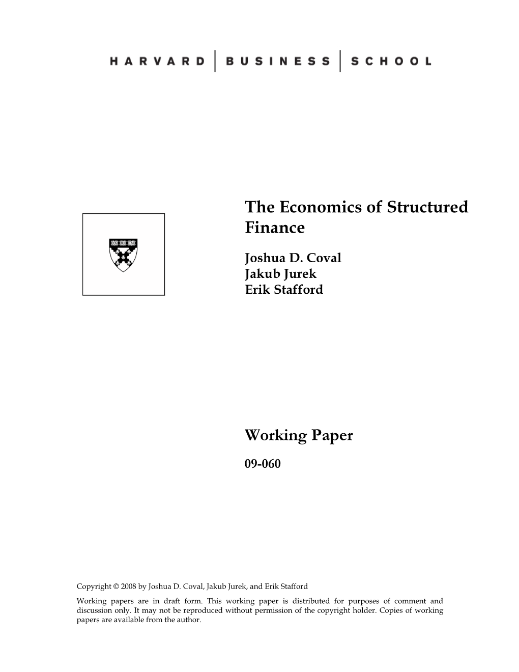 The Economics of Structured Finance