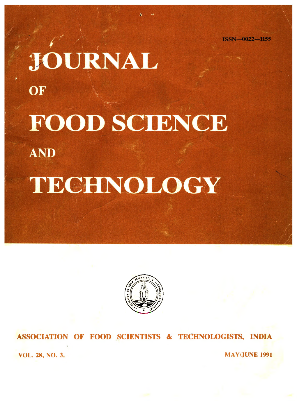 Journal of Food Science and Technology 1991 Volume.28 No.3