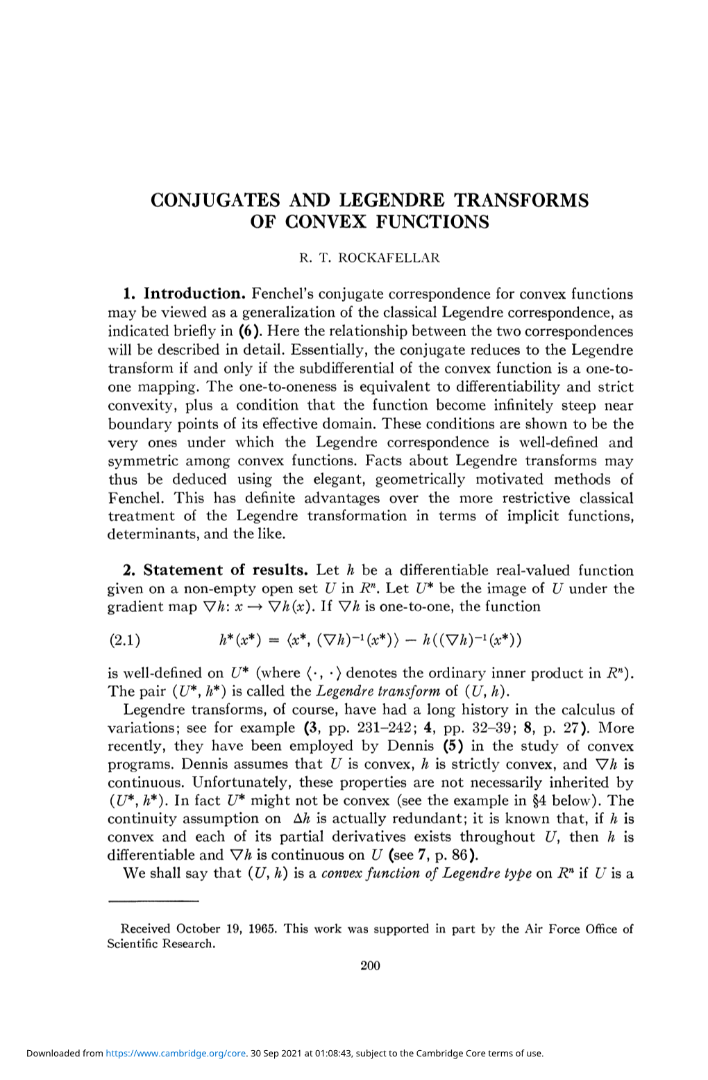 Conjugates and Legendre Transforms of Convex Functions