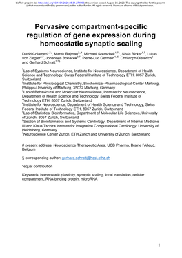 Pervasive Compartment-Specific Regulation of Gene Expression During Homeostatic Synaptic Scaling