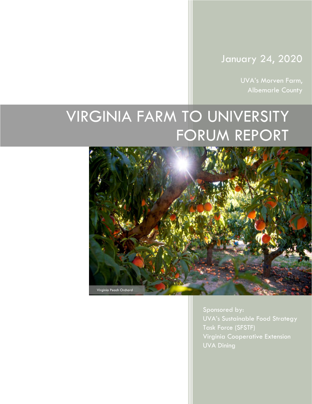 Virginia Farm to University Forum Report