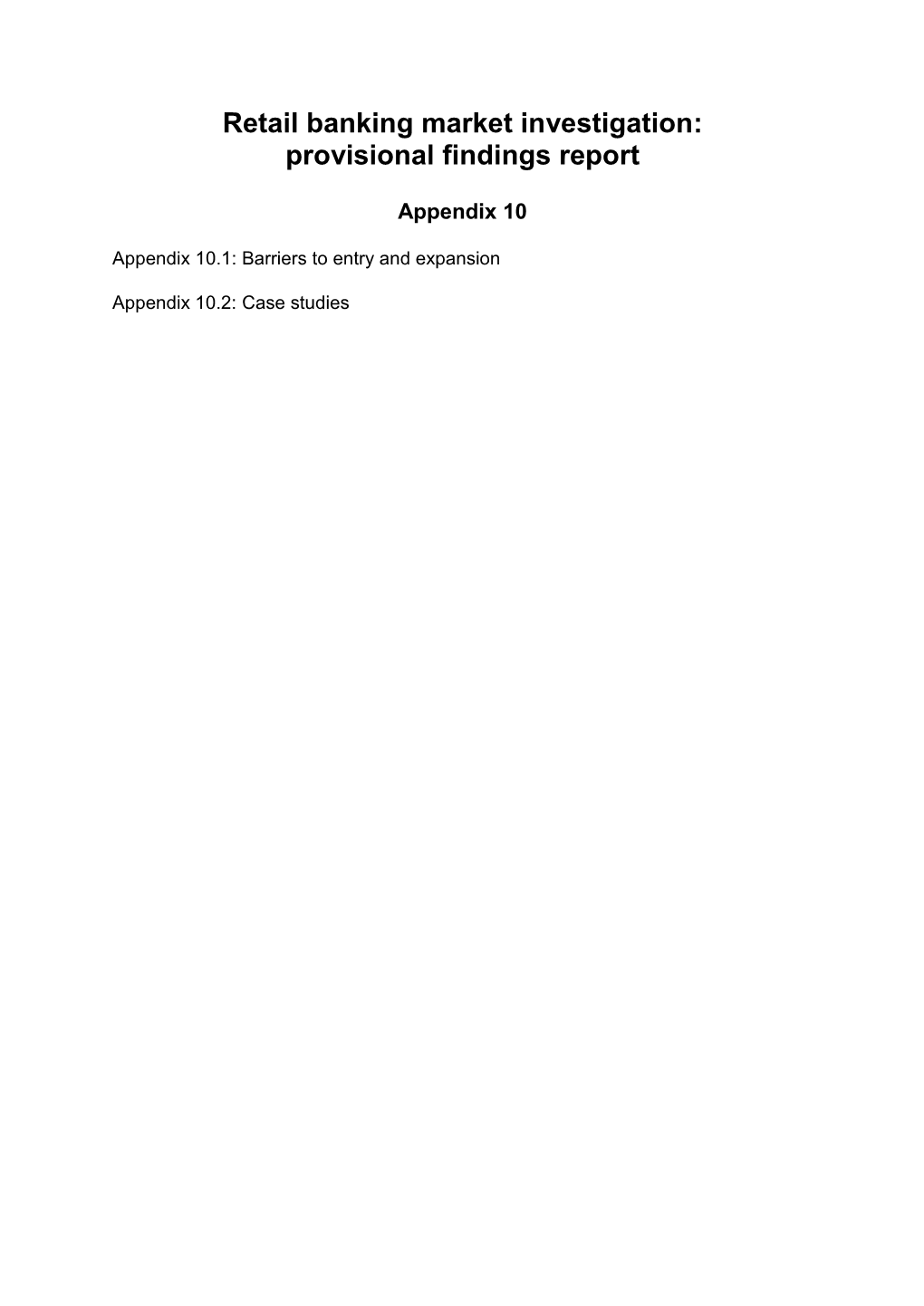 Retail Banking Pfs: Appendix 10