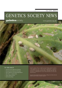 Genetics Society News