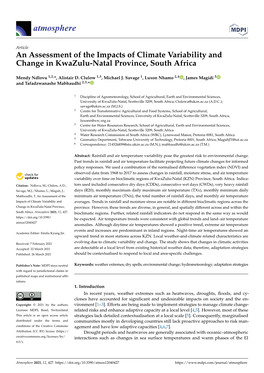An Assessment of the Impacts of Climate Variability and Change in Kwazulu-Natal Province, South Africa