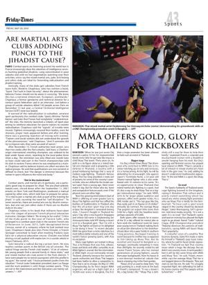 MMA Offers Gold, Glory for Thailand Kickboxers