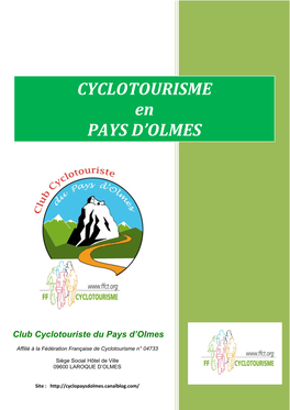 CYCLOTOURISME En PAYS D'olmes