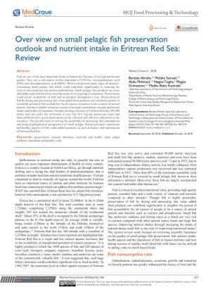 Over View on Small Pelagic Fish Preservation Outlook and Nutrient Intake in Eritrean Red Sea: Review