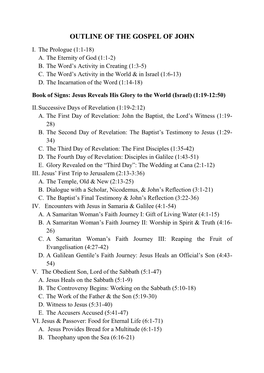 Outline of the Gospel of John