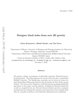 Designer Black Holes from New 2D Gravity