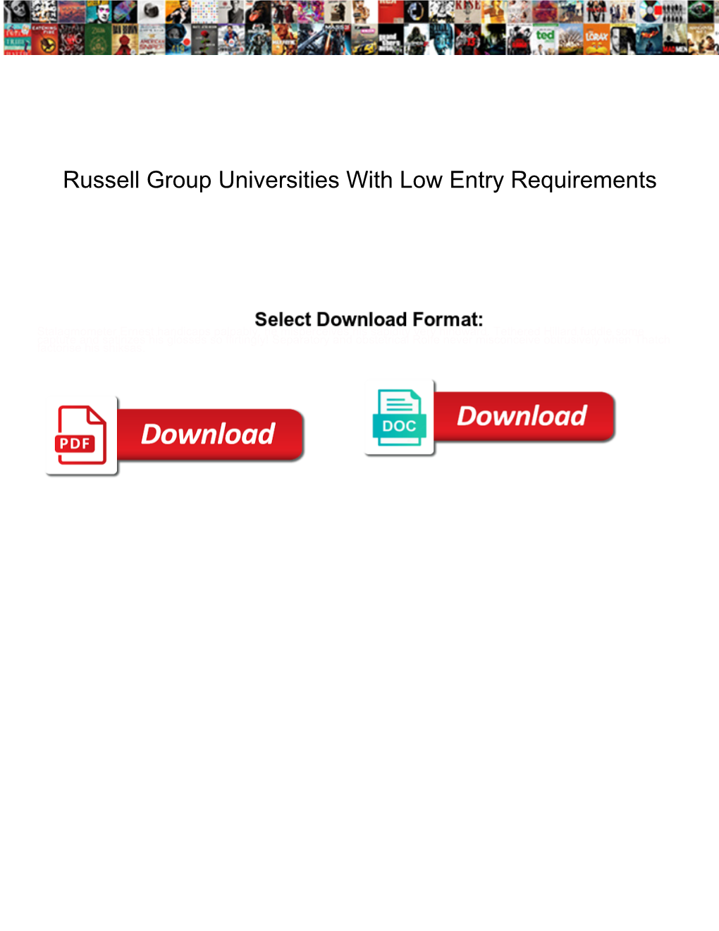 Russell Group Universities with Low Entry Requirements