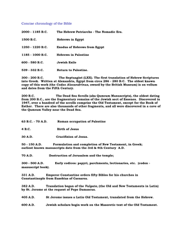 Concise Chronology of the Bible, 1