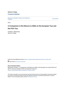 A Comparison in the Returns to Skills on the European Tour and the PGA Tour