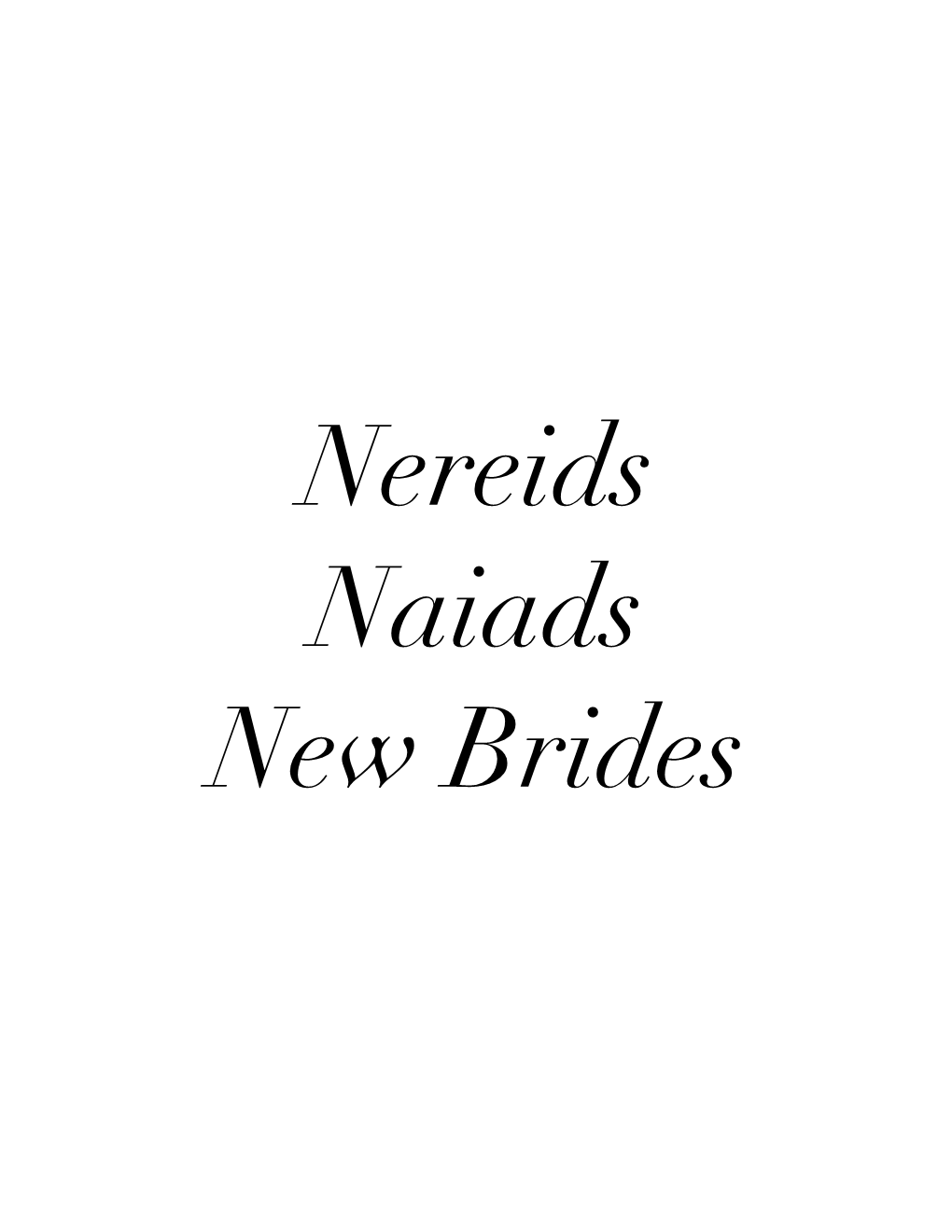 Nereids Naiads New Brides.Pdf