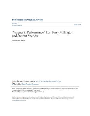 Wagner in Performance." Eds