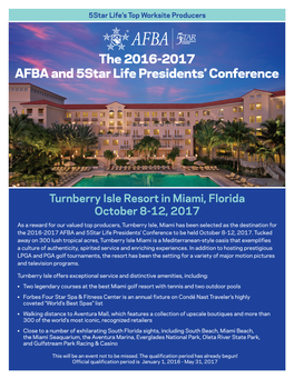 The 2016-2017 AFBA and 5Star Life Presidents' Conference