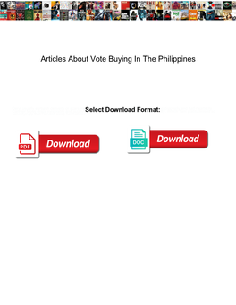 Articles About Vote Buying in the Philippines