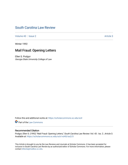 Mail Fraud: Opening Letters