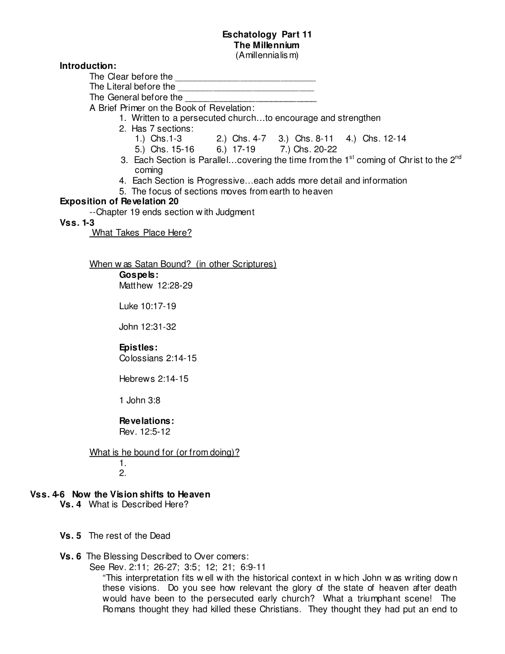 Eschatology Part 11 the Millennium