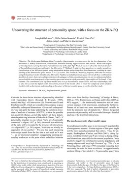 Uncovering the Structure of Personality Space, with a Focus on the ZKA-PQ
