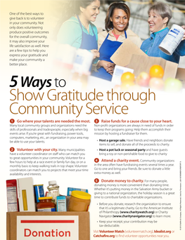 Show Gratitude Through Community Service 1 Go Where Your Talents Are Needed the Most