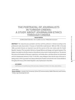 The Portrayal of Journalists in Turkish Cinema: a Study About Journalism