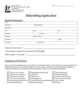 Babysitting Application