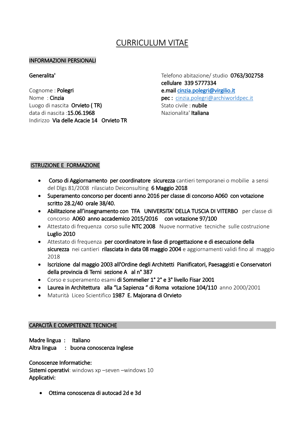 Curriculum Vitae