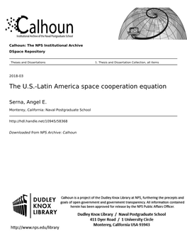 The U.S.-Latin America Space Cooperation Equation