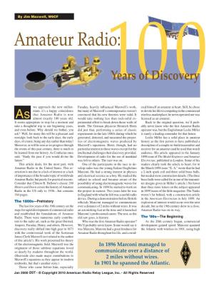 Amateur Radio: 100Years of Discovery