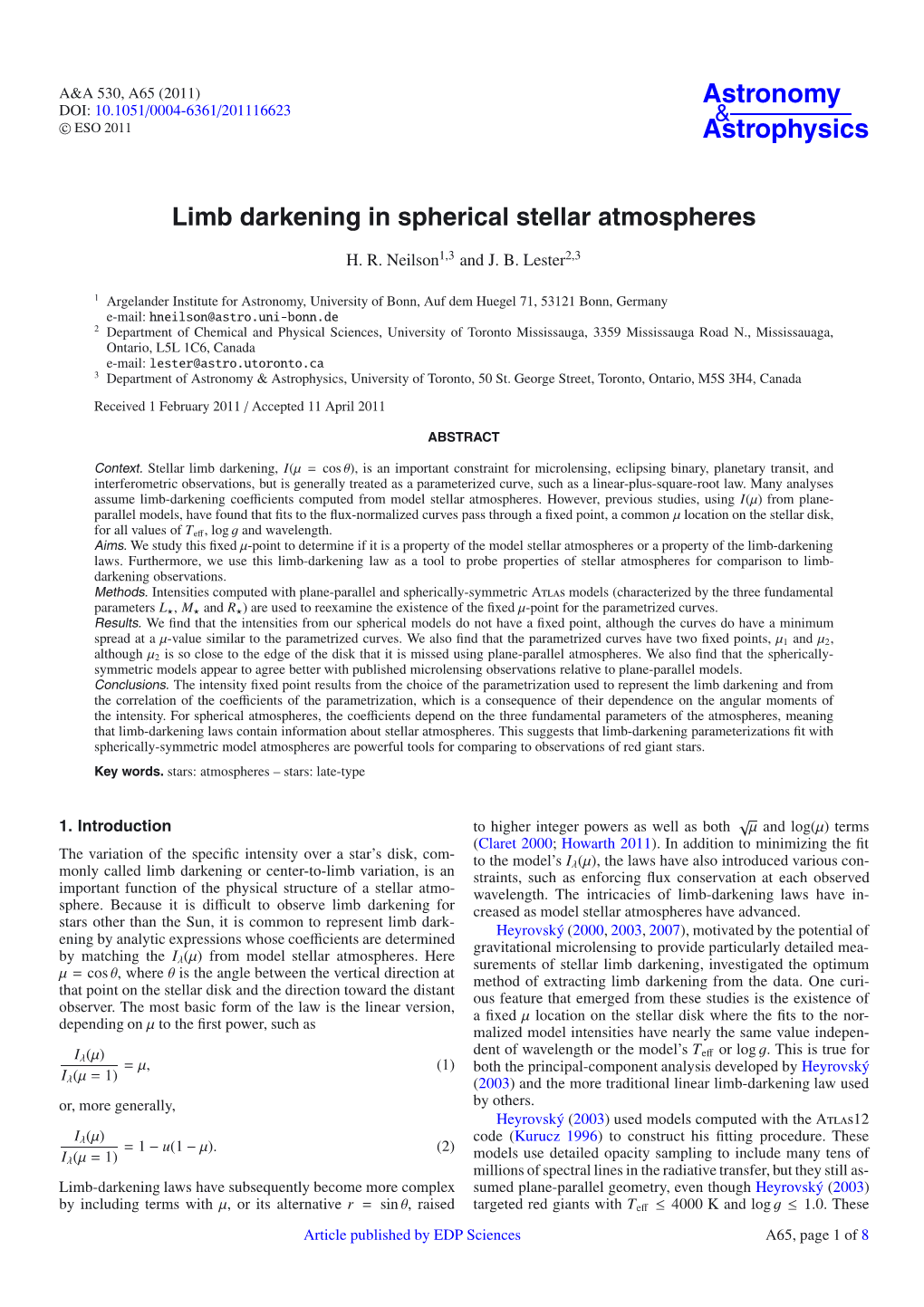 Limb Darkening in Spherical Stellar Atmospheres