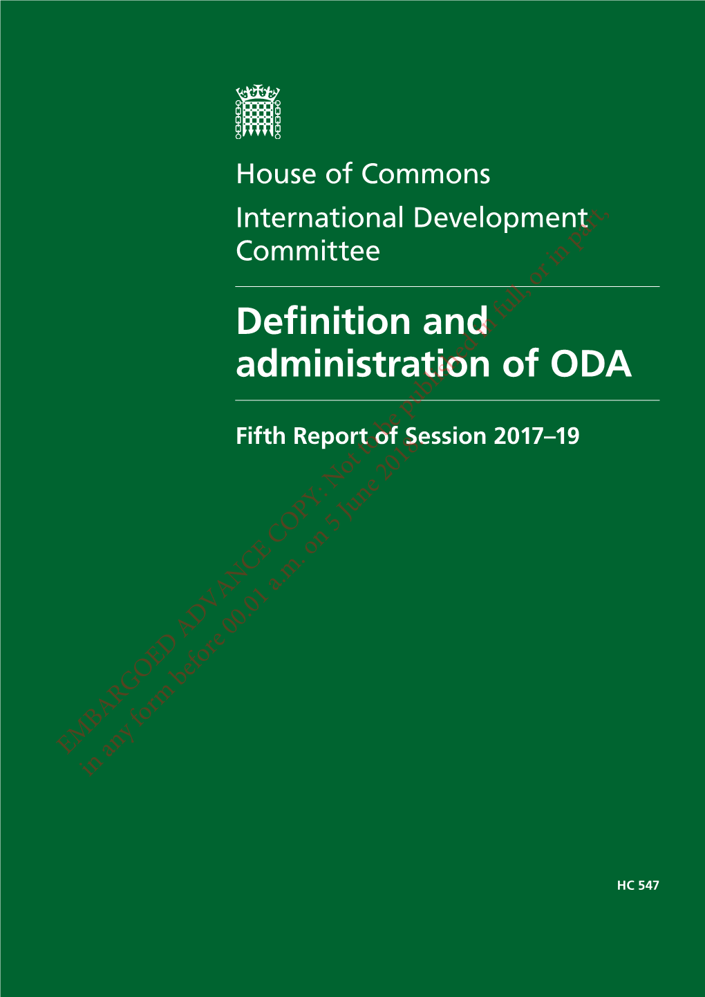 Definition and Administration of ODA