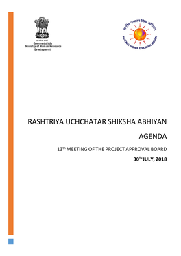 Rashtriya Uchchatar Shiksha Abhiyan Agenda