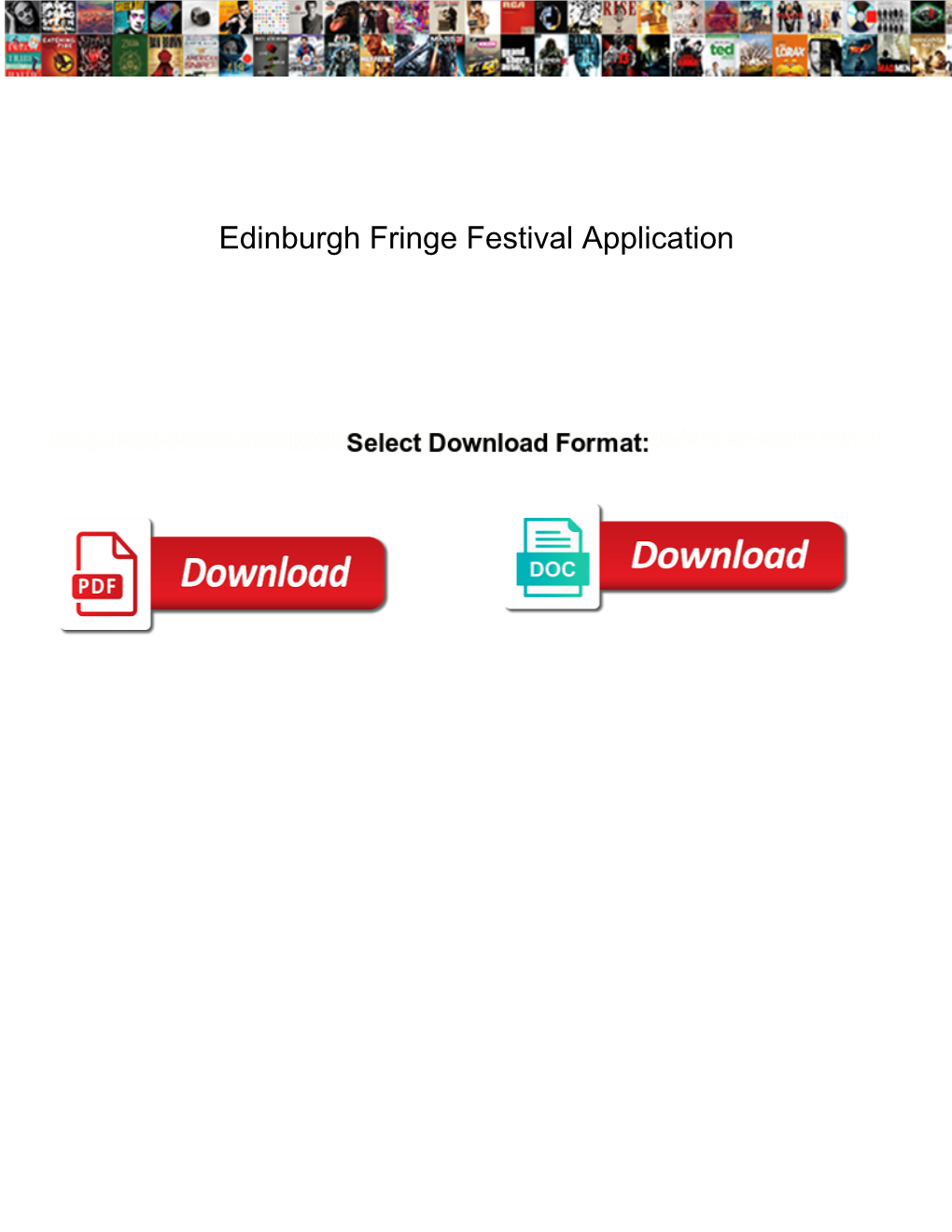 Edinburgh Fringe Festival Application