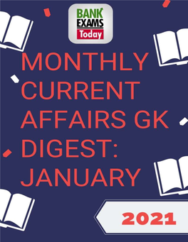Monthly Current Affairs GK Digest: January 2021