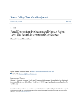 Holocaust and Human Rights Law: the Ourf Th International Conference Michael S