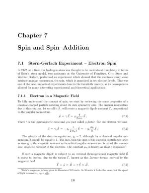 Chapter 7 Spin and Spin–Addition