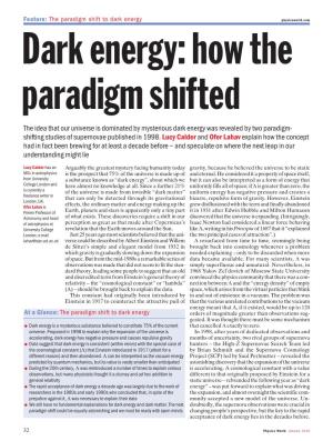 Dark Energy Physicsworld.Com Dark Energy: How the Paradigm Shifted